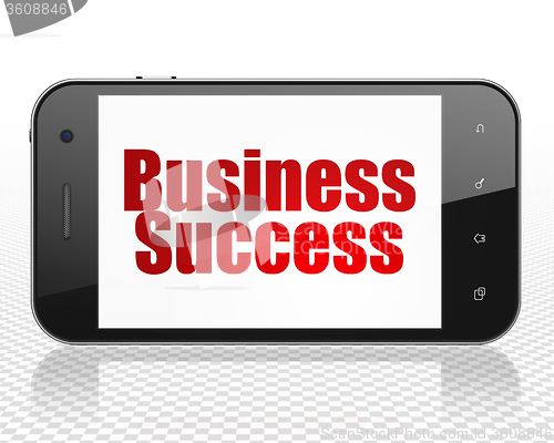 Image of Business concept: Smartphone with Business Success on display