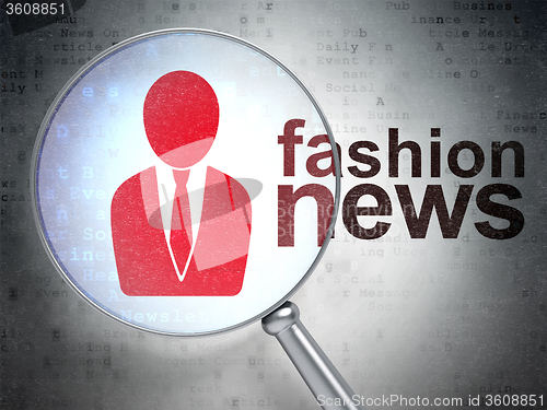 Image of News concept: Business Man and Fashion News with optical glass
