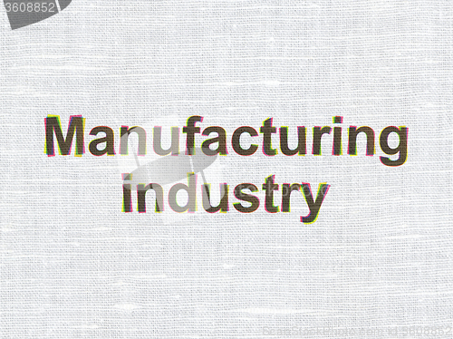 Image of Manufacuring concept: Manufacturing Industry on fabric texture background