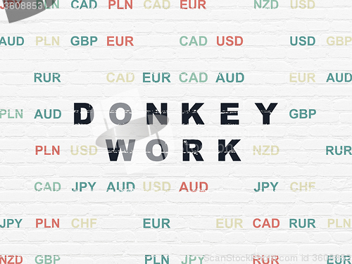 Image of Finance concept: Donkey Work on wall background