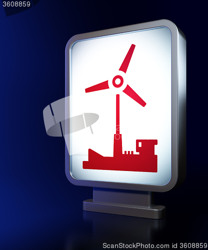 Image of Industry concept: Windmill on billboard background