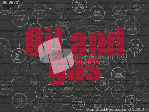 Image of Industry concept: Oil and Gas on wall background