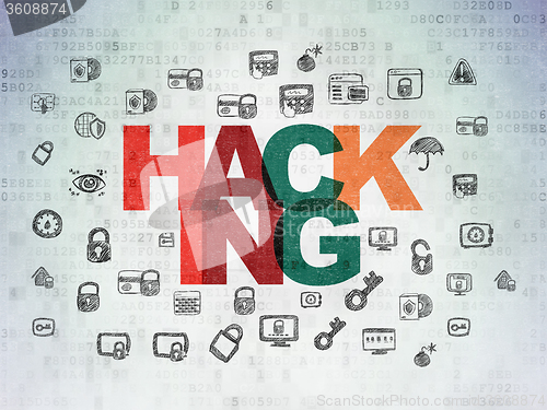 Image of Safety concept: Hacking on Digital Paper background