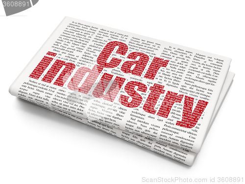 Image of Manufacuring concept: Car Industry on Newspaper background