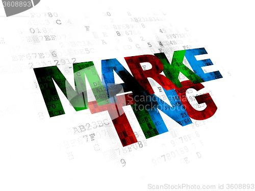 Image of Advertising concept: Marketing on Digital background