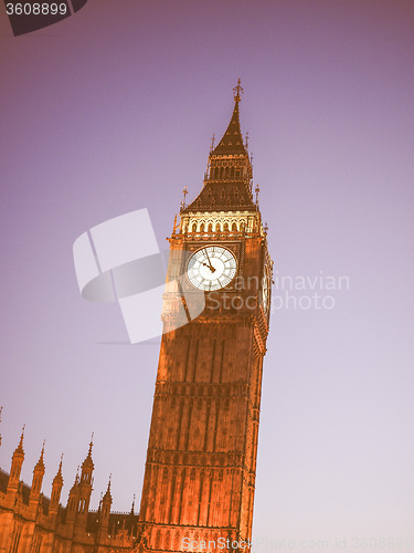 Image of Retro looking Big Ben in London