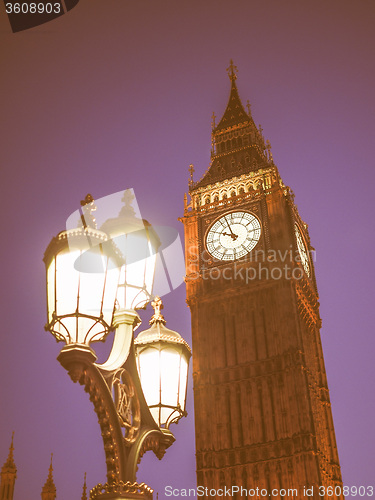 Image of Retro looking Big Ben in London