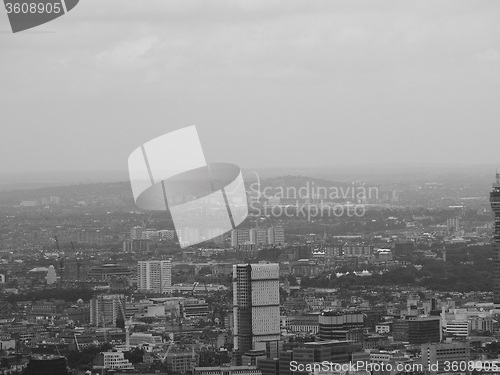 Image of Black and white Aerial view of London