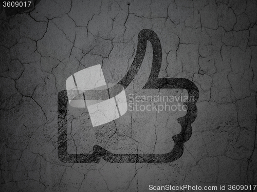 Image of Social media concept: Thumb Up on grunge wall background