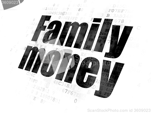 Image of Money concept: Family Money on Digital background
