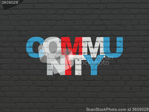 Image of Social media concept: Community on wall background