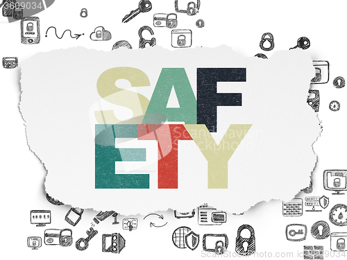 Image of Privacy concept: Safety on Torn Paper background