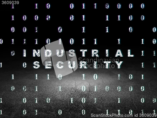 Image of Security concept: Industrial Security in grunge dark room