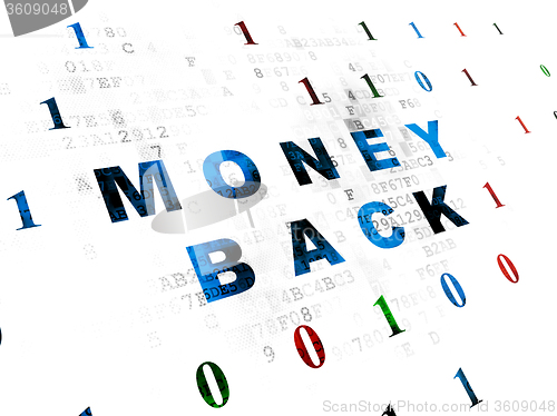 Image of Finance concept: Money Back on Digital background