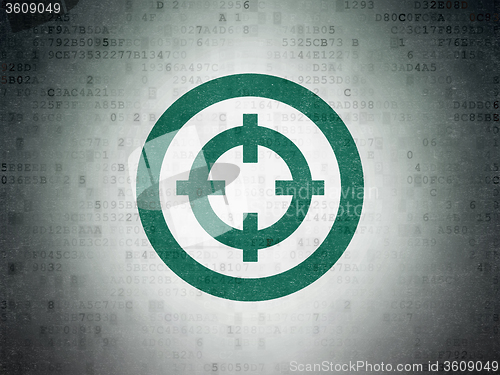 Image of Business concept: Target on Digital Paper background