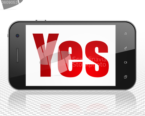 Image of Business concept: Smartphone with Yes on display