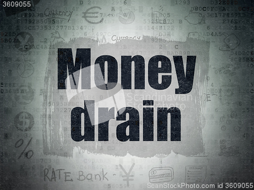 Image of Currency concept: Money Drain on Digital Paper background