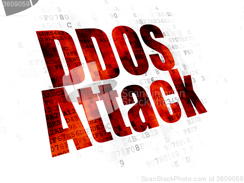 Image of Privacy concept: DDOS Attack on Digital background