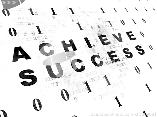 Image of Business concept: Achieve Success on Digital background