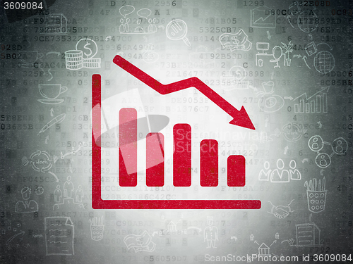 Image of Business concept: Decline Graph on Digital Paper background