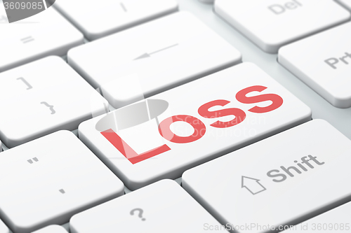 Image of Finance concept: Loss on computer keyboard background