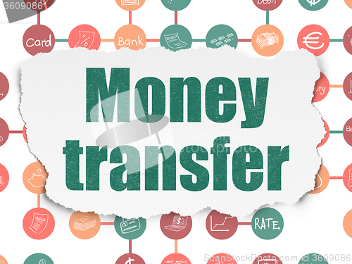 Image of Currency concept: Money Transfer on Torn Paper background