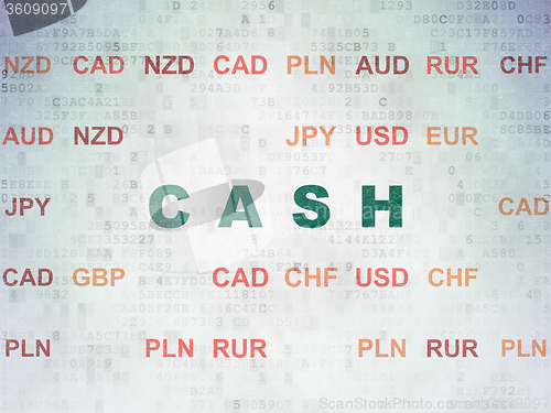 Image of Currency concept: Cash on Digital Paper background