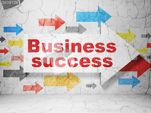 Image of Business concept: arrow with Business Success on grunge wall background