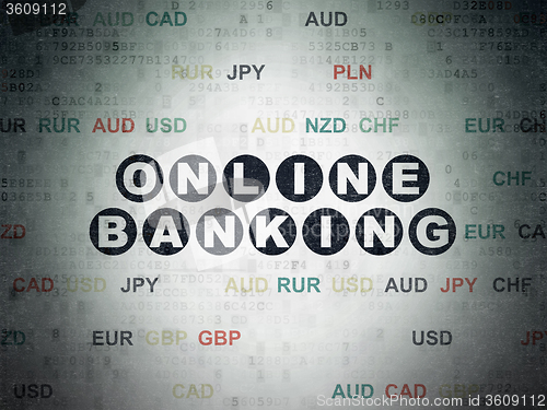 Image of Finance concept: Online Banking on Digital Paper background