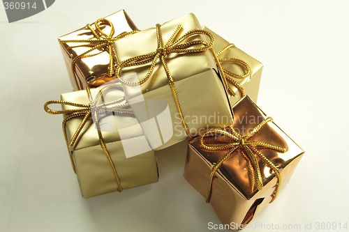 Image of five gold presents