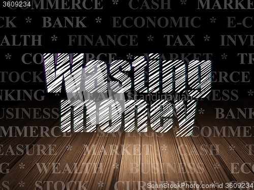 Image of Banking concept: Wasting Money in grunge dark room