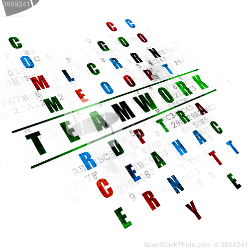 Image of Business concept: Teamwork in Crossword Puzzle