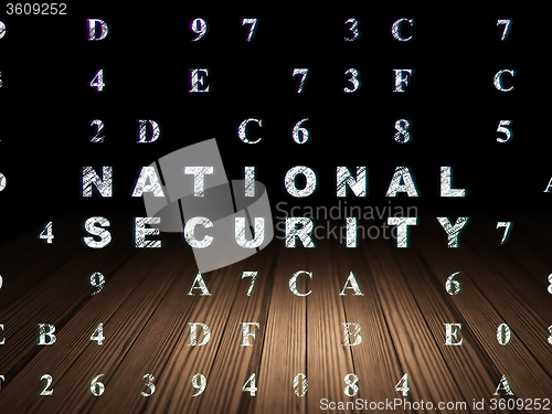Image of Security concept: National Security in grunge dark room