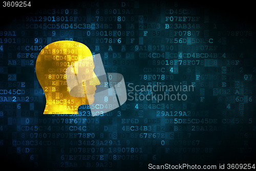 Image of Business concept: Head on digital background