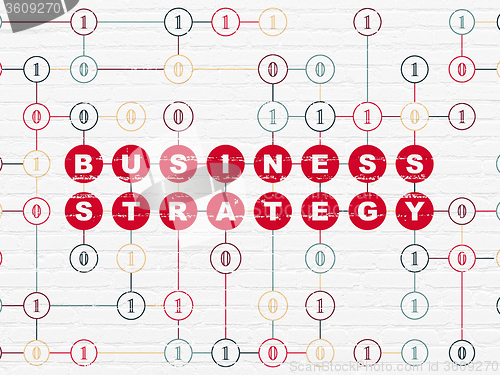 Image of Finance concept: Business Strategy on wall background