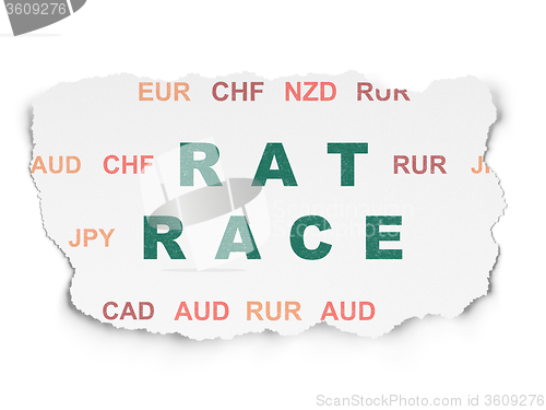 Image of Business concept: Rat Race on Torn Paper background