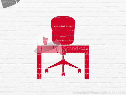 Image of Business concept: Office on wall background