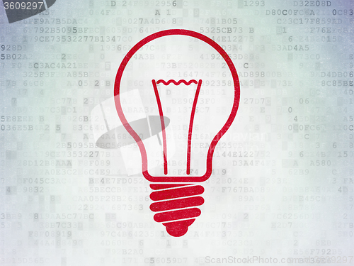 Image of Business concept: Light Bulb on Digital Paper background