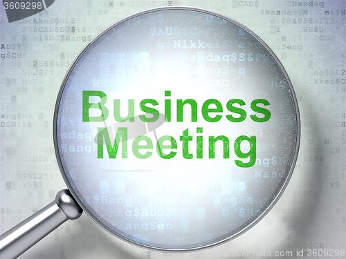Image of Finance concept: Business Meeting with optical glass