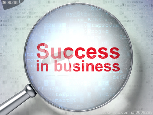 Image of Business concept: Success In business with optical glass