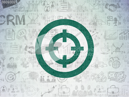 Image of Finance concept: Target on Digital Paper background