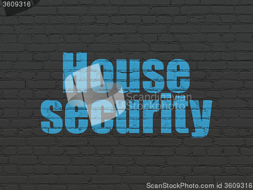 Image of Safety concept: House Security on wall background