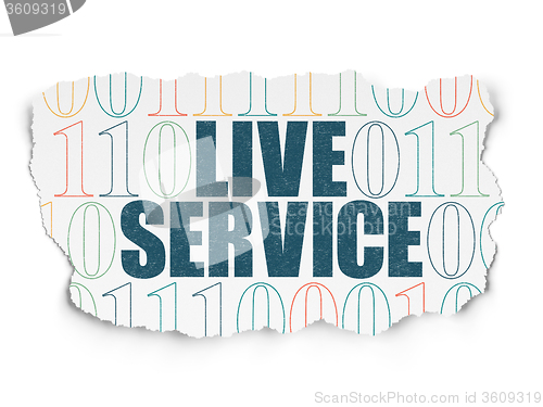 Image of Finance concept: Live Service on Torn Paper background