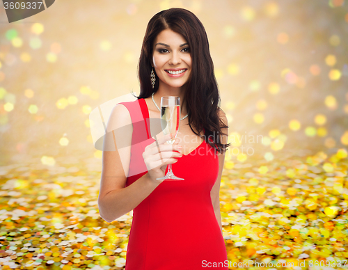 Image of beautiful sexy woman with champagne glass