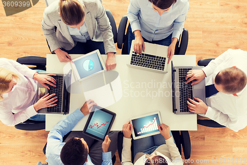 Image of business team with laptop and tablet pc