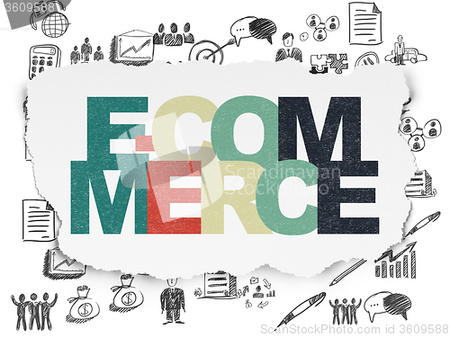 Image of Finance concept: E-commerce on Torn Paper background