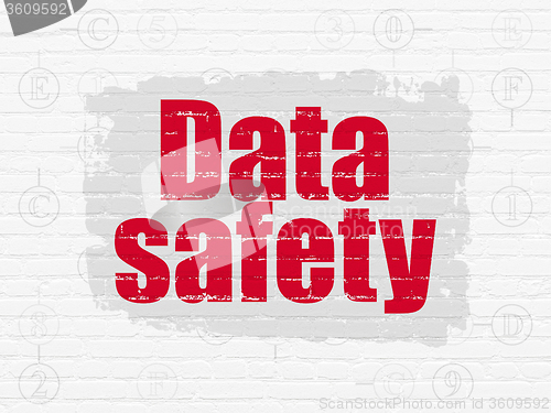 Image of Data concept: Data Safety on wall background