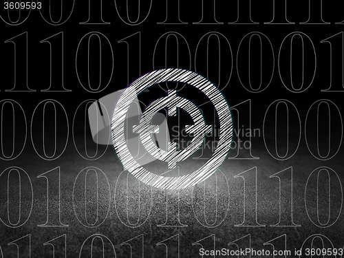 Image of Finance concept: Target in grunge dark room