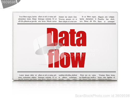 Image of Data concept: newspaper headline Data Flow