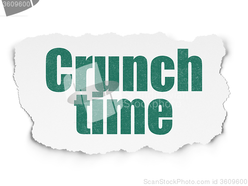 Image of Finance concept: Crunch Time on Torn Paper background
